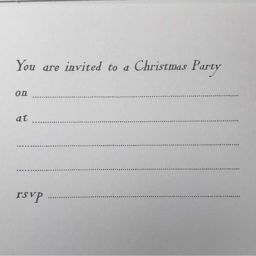 Laura Stoddart Vintage Christmas Party Invitations 12 Cards 12 Envelope 2001 YTK